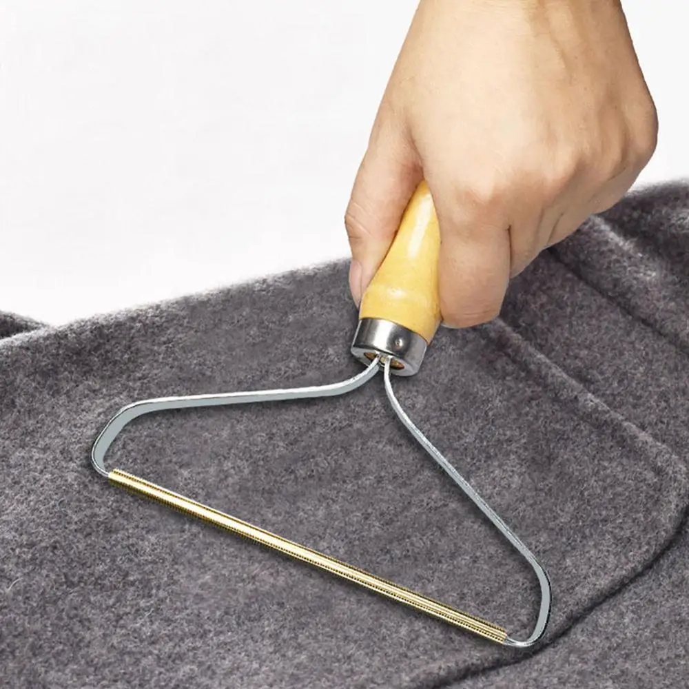 

Wooden Sweater Fabric Clothes Lint Remover Trimmer Shaver Manual Portable Pilling Machine Clothing Cleaning Tools