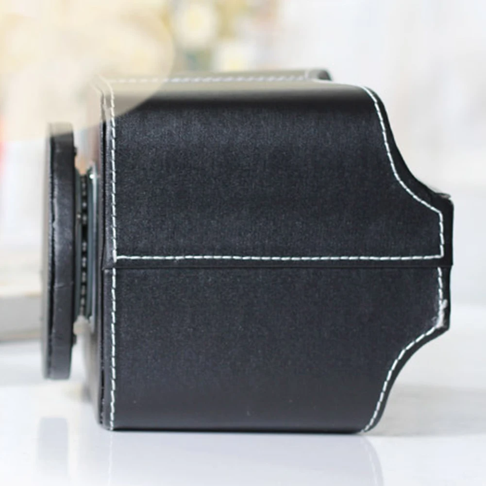 

PU Leather Phone Holder Luxury Organizer Cosmetic Stationery Container Retro Makeup Storage Box Remote Control Home Rotatable