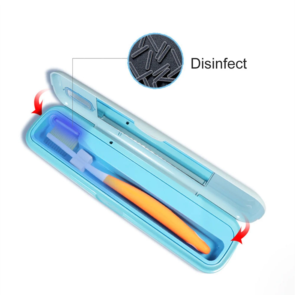 Toothbrush Sterilizer Antibacteria UV Toothbrush Disinfector Rechargeable Sterilizer Toothbrush Travel Storage Box Fast Drying Sterilizer For Brushes