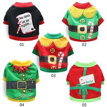 

Cute Pet Dog Clothes Christmas Costume for Dogs Clothing Winter Dog Shirt Xmas Puppy Pet Clothes for Small Medium Dogs Apparel