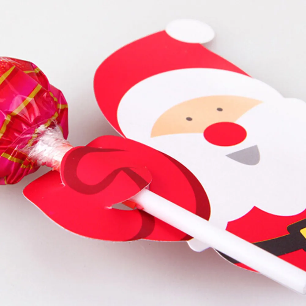 50 шт. Санта Клаус Пингвин леденец рождественская карточка леденец сахарная буханка украшения для рождественской вечеринки подарок для дома kerst decoratie