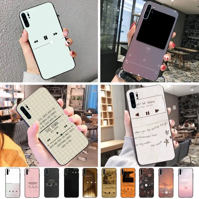 Фон музыкального проигрывателя Bling симпатичный чехол для телефона Huawei P8 P9 P10