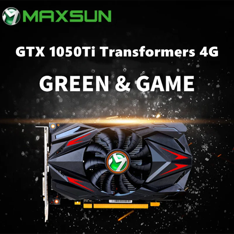 Видеокарта Maxsun GTX1050TI 4G Процессор Nvidia GDDR5 128 бит GPU для ПК HDMI DP DVI|Графические карты| |