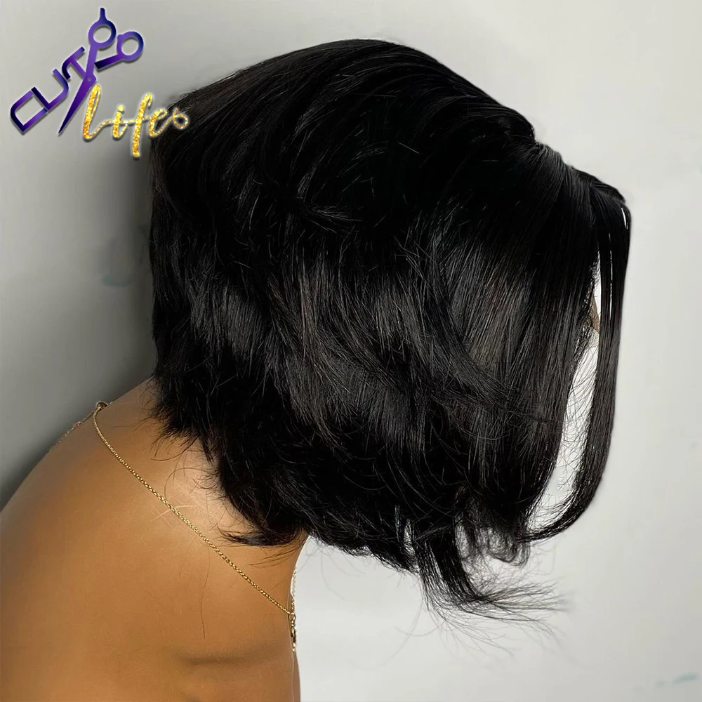 Short Straight Bob Wig Honey Blonde Wig 30 Color 13X4 Lace Front Ombre Remy Brazilian Preplucked Natural For Black Women