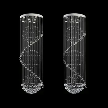 

Modern Crystal Ceiling Lamp Crystal Lustres De Sala Light Fixture Long Ceiling Lighting with 7 GU10 Bulbs MC0546 D500mm H2750mm