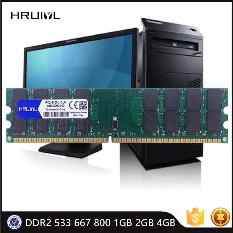 Hruiyl computador ram ddr2 533 667 800mhz 1gb 2gb 4gb memória varas original chip 1.8v 240pin desktop placa mãe memoria dimm|RAM| - AliExpress
