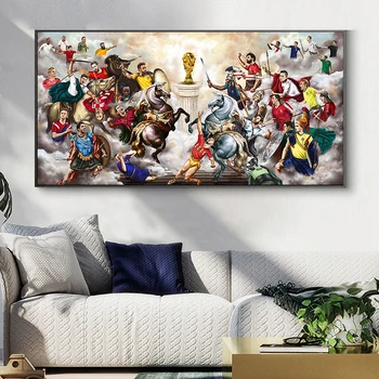 Abstract Football War Painting Printed on Canvas 3