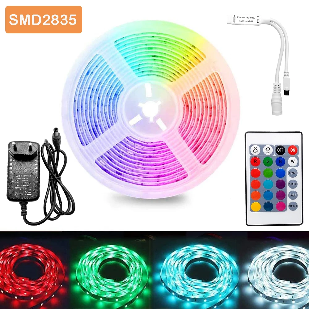 5 м 300 светодиодов неводонепроницаемая Светодиодная лента RGB 2835 12 В постоянного