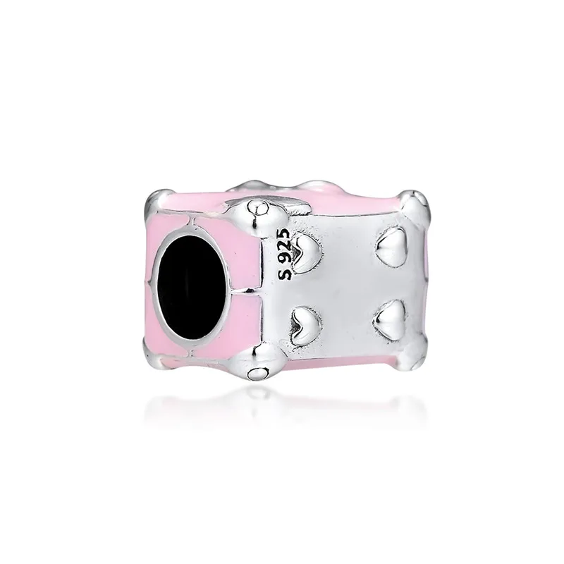 Günstige Rosa KOFFER CHARME Liebe Reise Passt Europäischen Silber Armbänder Frau DIY 925 Silber Perlen Für Schmuck Machen