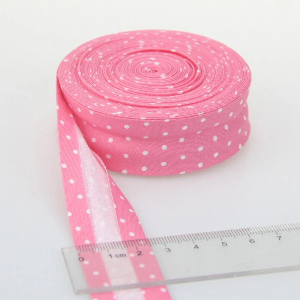 Cotton Bias Tape 20mm(3/4") Width Grids Dots Printing Single Fold For Table Cloth Garment Quilt Craft Sewing
