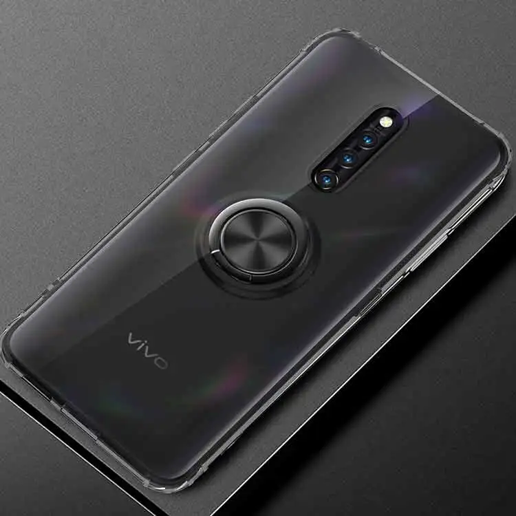Чехол для Vivo X27 Pro X23 x21 прозрачный металлический эластичный чехол с кольцом