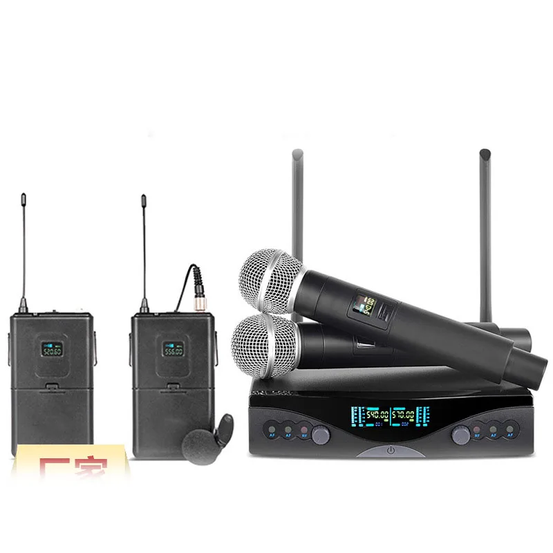 

professional one to two wireless microphone neck hanging microphone anti