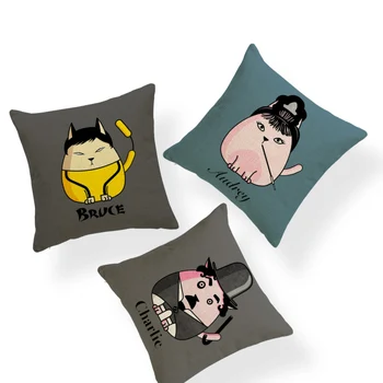 

Hippie Alternative Pillowcase Character Superhero Cat Living Room Bedroom Decorative Cushion Cover Polyester Linen Throw Pillow