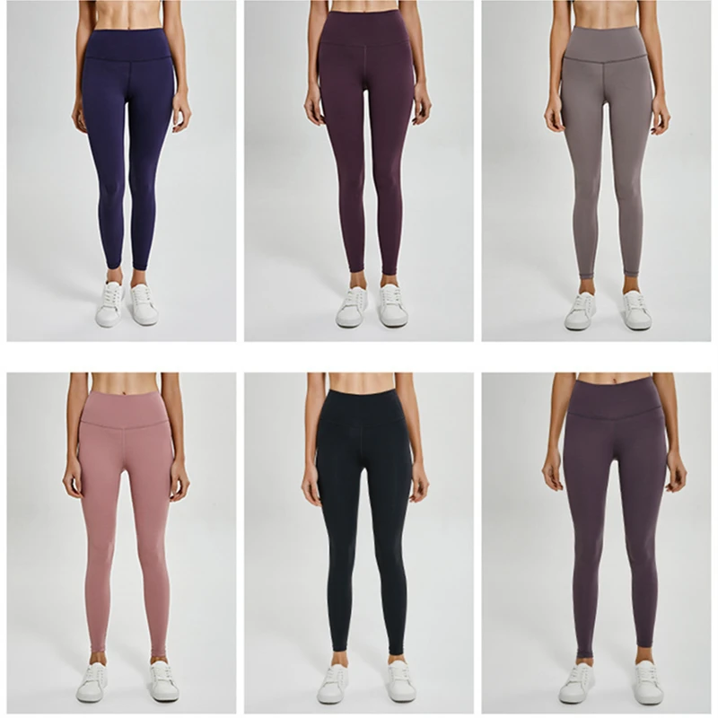 Oyoo Rose Color Push Up Yoga Pants With Inner Pocket Cozy Gym Leggings Fancy Grey Sport Pants Women leggings fitness feminina