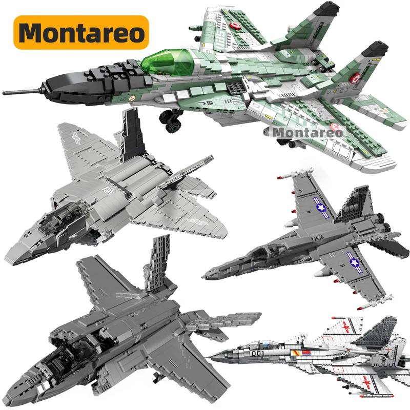 Модель военного самолета MOC US F22 F18 F35 конструктор J20 из Китая реактивный самолет