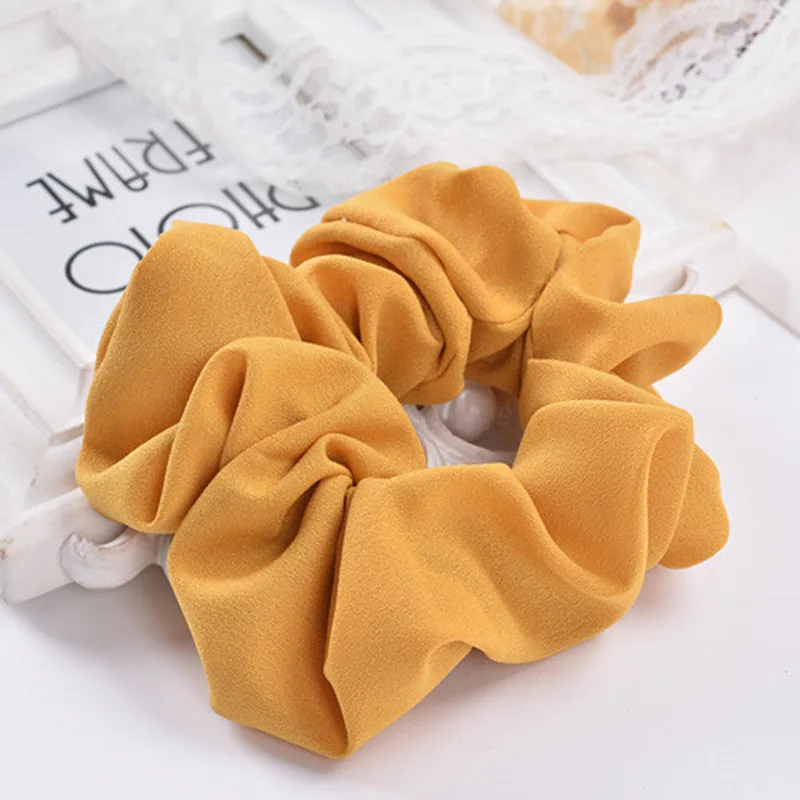 LOVINGSHA свет Цвет Для женщин волос Accesorios дамы волосы галстук Scrunchie Мода девушка Хвостик Волос Держатель каната CHD008 - Цвет: Цвет: желтый