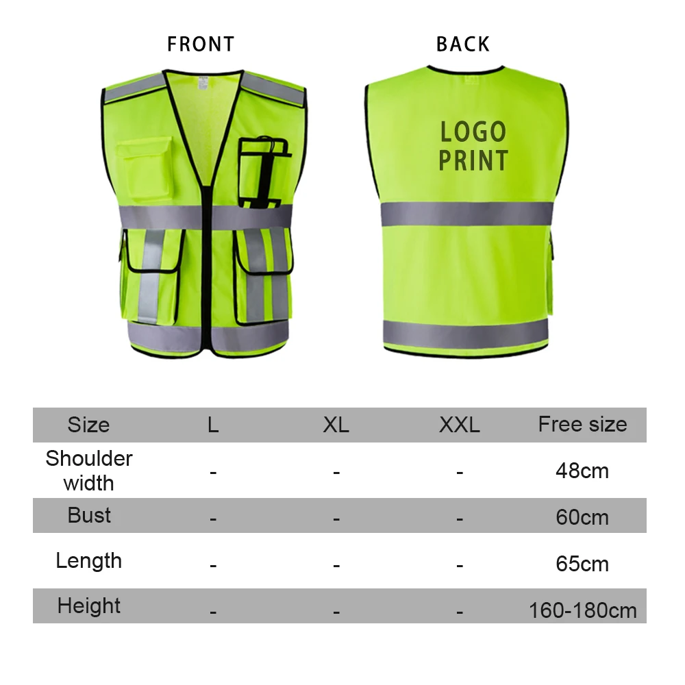 Высокая видимость светоотражающий Рабочий жилет безопасности движения грузовик одежда флуоресцентная одежда с пакетами
