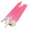 Nail Art Brush Set Manicure Tools Gradient Gel Nail Polish Builder Drawing Carving Ombre Brushes French Nail Design Painting Pen 5