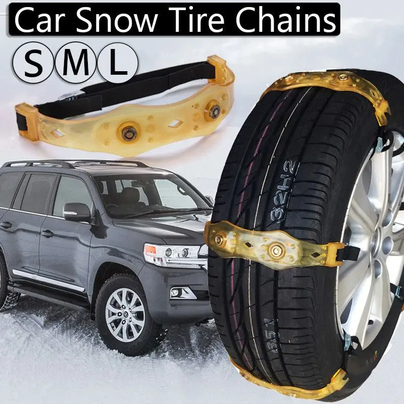 1pcs Universal Car Snow Chains S/m/l Beef Tendon Vehicles Wheel Tyre Antiskid Tpu Chain Winter