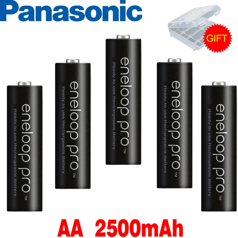 Panasonic Eneloop Original Battery Pro AA 1.2V 2500mAh NI-MH Camera Flashlight Toy Pre-Charged Rechargeable Batteries+Charger