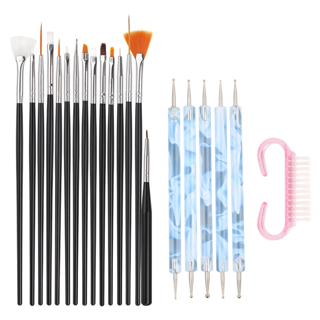 Nail Art Brush Acrylic Nail Polish Brush Kit UV Gel Nail Polish Paint Brushes Drawing Nail Pen Manicure Clean Brush Tools smt236