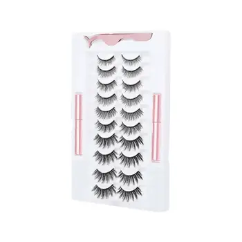 

Magnetic False Eyelashes Set 2 Magnetic Eyeliner Mixed Eyelashes 3D Tweezers Glue Set Magnetic And Magnet Lashes Free Simul C9W2