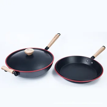 

Blacksmith wok non-stick pan uncoated induction cooker frying pan frying pan pan home gas stove dedicated