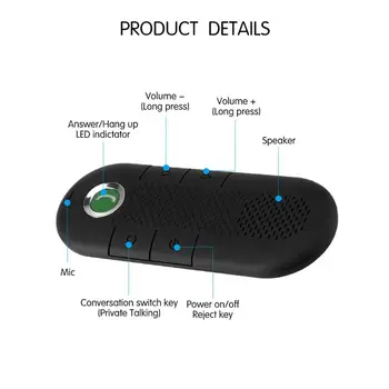 

Hot Onever Wireless Bluetooth Car Speakerphone MP3 Music Player Handsfree Car Kit For SmartPhone Dual Phones Connection