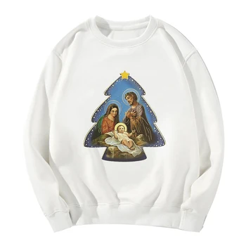 

New Spring Autumn Fashion Sportswear Tracksuit Full Sleeve Merry Christmas Tree Bluza Damska Sweatshirt Hoodies