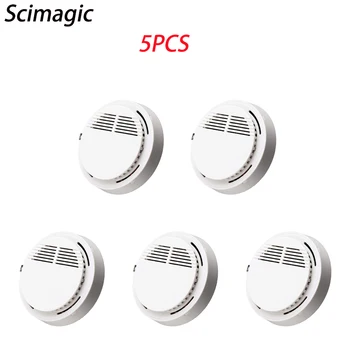 

5PCS 433MHz Wireless Alarm Smoke Fire Sensitive Detector Home Security Alarm Smoke Detector Sensor Fire Equipment Smokehouse