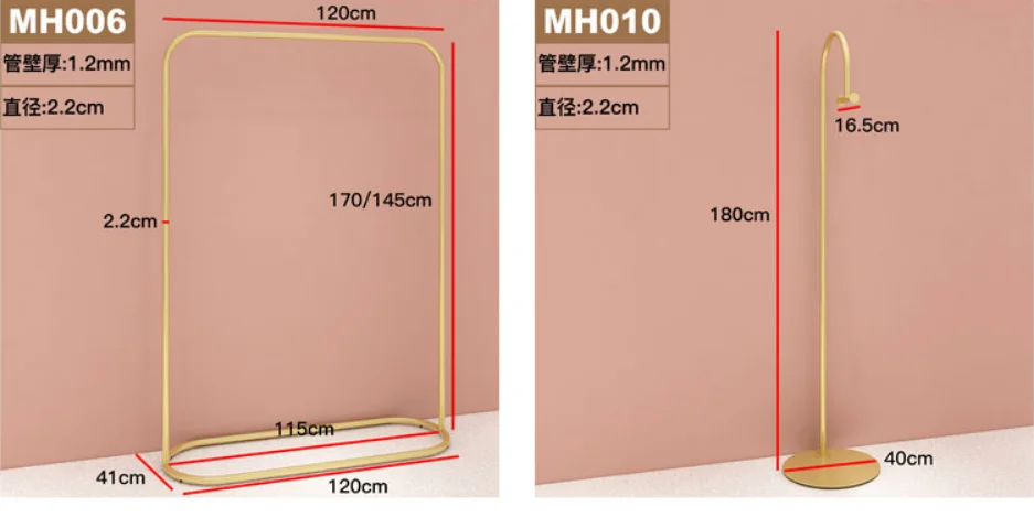 Золотая витрина для магазина одежды напольная Комбинированная Вешалка полка для магазина женской одежды
