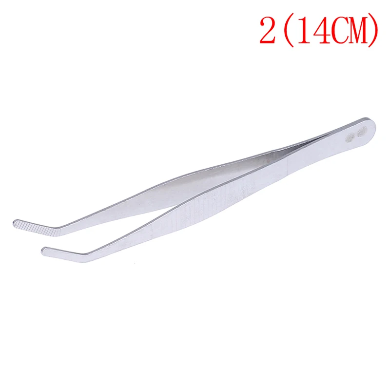 Stainless Multifuctional Steel Elbow Tweezers Aquarium Clear Clip Tool Medical Repair Tools 12.5/14/16/18/20/25/30cm edge corner plane