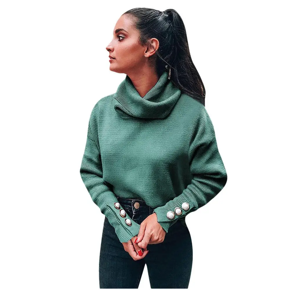 Mint Green Новинка, кашемировый свитер, женские топы, водолазка, Осень-зима, Женский пуловер, свободный, Повседневный, теплый свитер - Цвет: Mint Green
