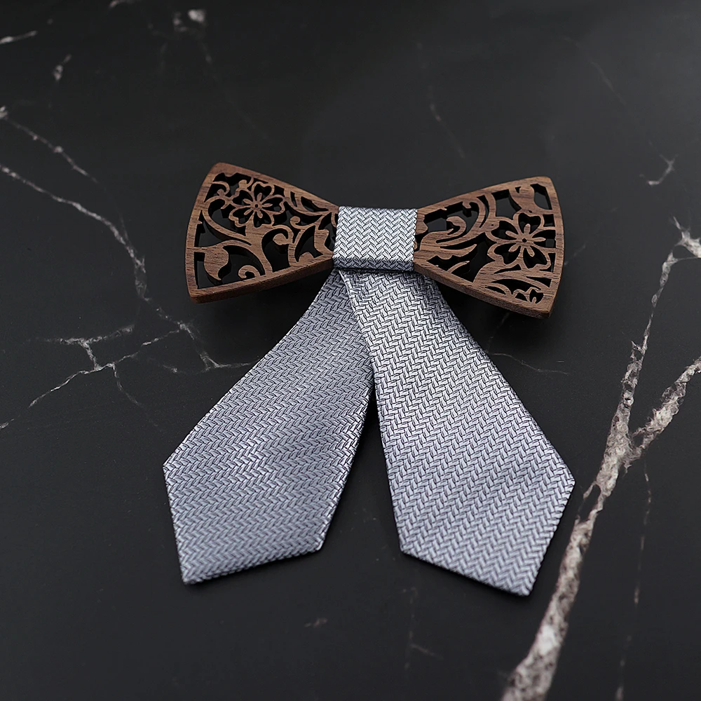 Деревянные аксессуары для шеи, галстуки-бабочки, полосатые корейские высококачественные галстуки-бабочки стюардессы, новинка, 1 шт., женские галстуки-бабочки