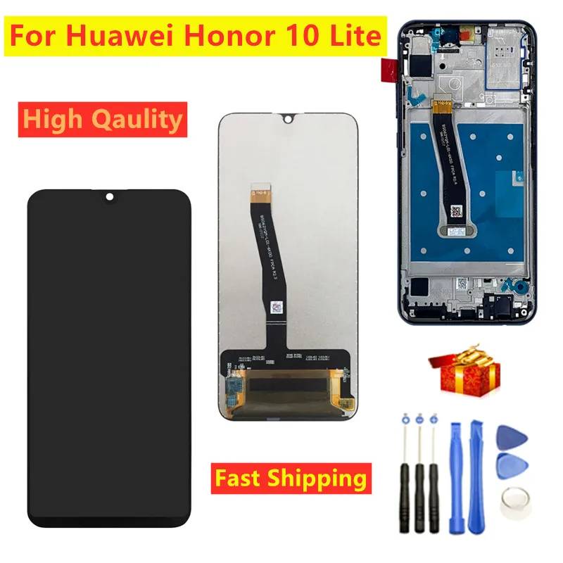 6,2" для huawei Honor 10 Lite HRY-LX1 HRY-LX2 HRY-LX1T ЖК-дисплей Дисплей+ кодирующий преобразователь сенсорного экрана в сборе с рамкой для huawei Honor 10 Lite