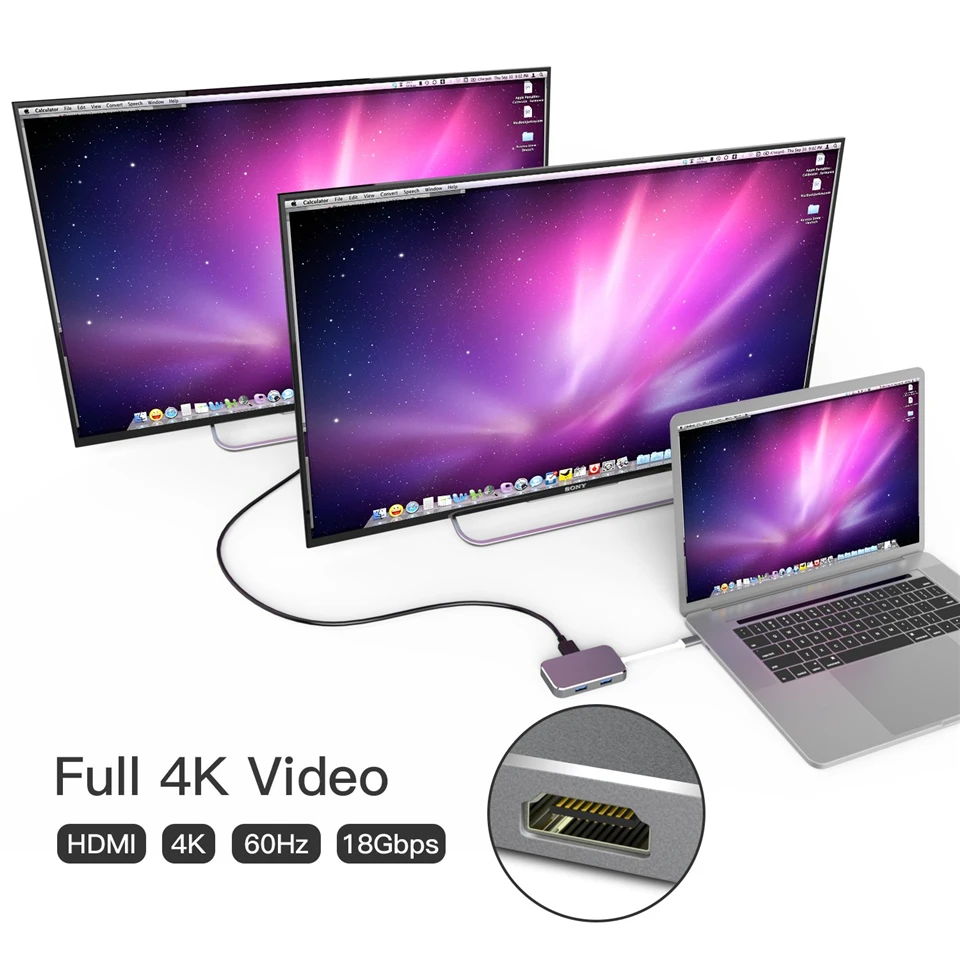 Новинка 2020 концентратор USB 3 1 Type C на HDMI 4K 60 Гц 100 Вт PD Thunderbolt с концентратором 0 для
