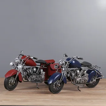 

Retro Two-wheeled Motorcycle Model Iron Style Decorative Metal Crafts Creative Motorcycle Motorbike Motor Model Decoration Toys