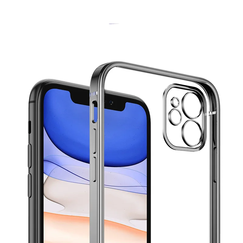 Luxury Square Plating Clear Case for iPhone 11