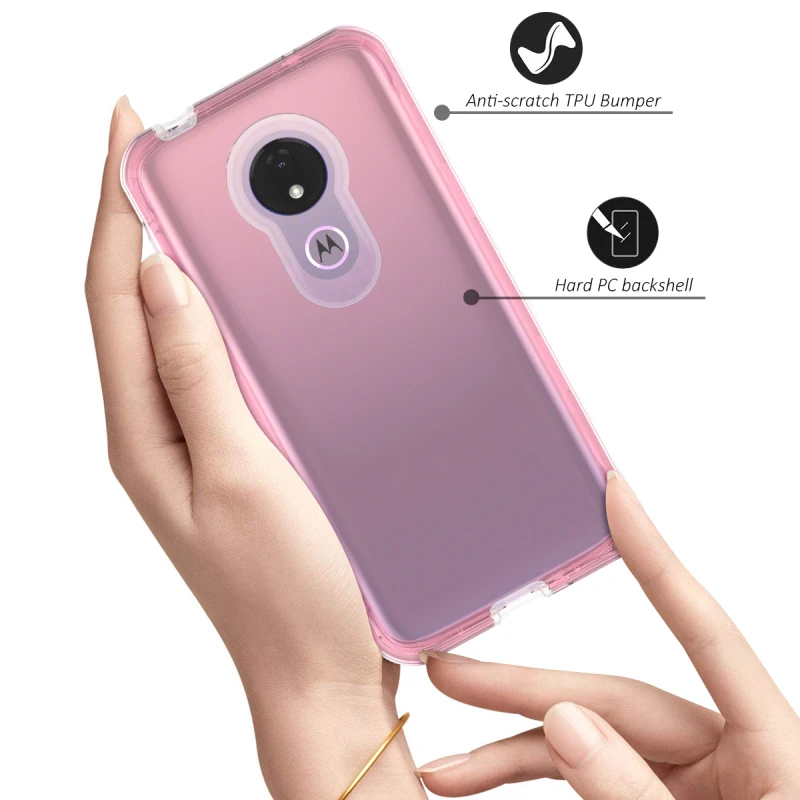 Жесткий чехол на заднюю панель для Motorola Moto G7 power Play, полный Чехол со встроенной защитой экрана, амортизирующий противоударный чехол для Moto G7 Play
