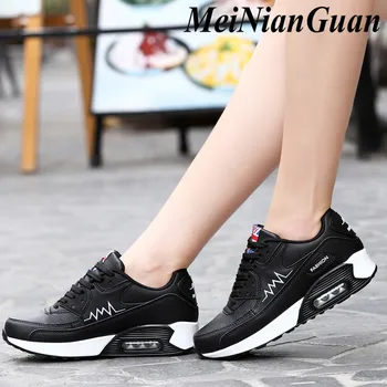 

Sporty Woman Sneakers Lace Up Sneakers Ladies Black Shoes Sport Women Breathable Sport Running Shoes Air Cushion Womens Shoes H1