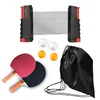 Conjunto de raqueta de tenis de mesa portátil, resistente, telescópico de plástico, 4 unidades ► Foto 2/6
