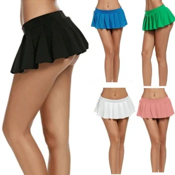 

Solid Women Pleated Mini Short Night Club Dancing Skirt sexy costume outfit