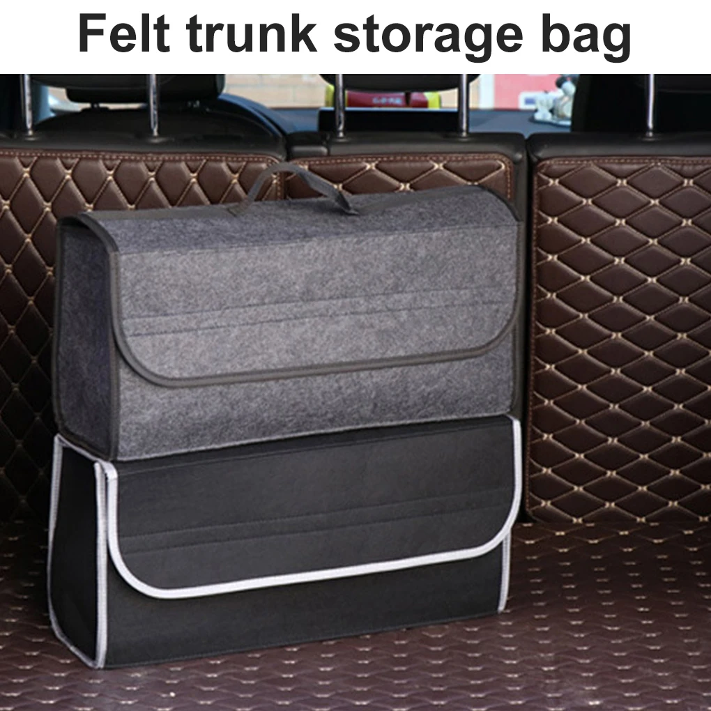 

Car Trunk Organizer Car Soft Felt Storage Box Cargo Container Box Trunk Bag Stowing Tidying Holder Multi-Pocket