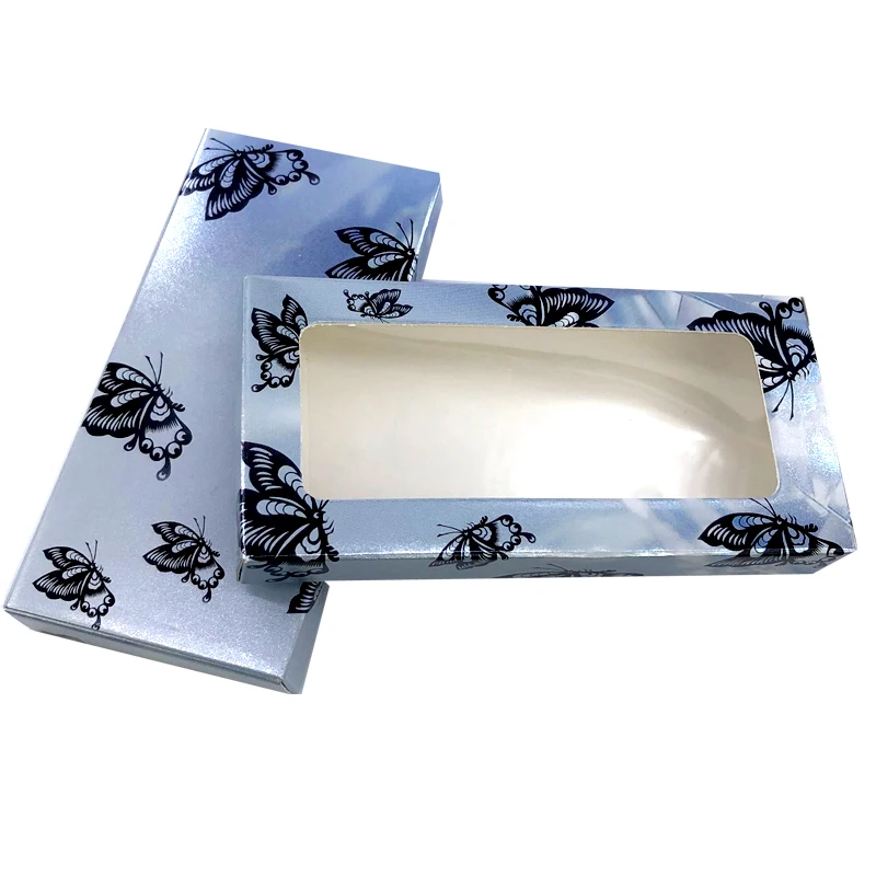 New Wholesale Bulk False Eyelashes Packaging Paper Boxes Rectangle Silver Black Pink Purple Butterfly Lash Package Box | Красота и