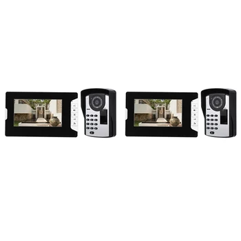 

Doorbell Intercom System Wireless Unlocks 7 Inch Monitor Fingerprint Password Remote Control HD Camera Video Door