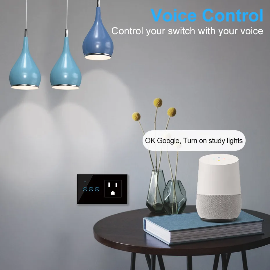 Inteligente de Parede Temporizador de Controle sem Fio Compatível com Alexa Inteligente de 1 Interruptor Touch Gang Controle Ewelink 110v 220v Ifttt Suporte 2 3 - Image 5