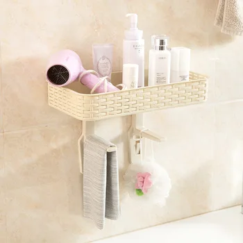 

Free-punch bathroom shelf plastic wall hanging bathroom supplies wall suction toilet storage rack organizer pf924123