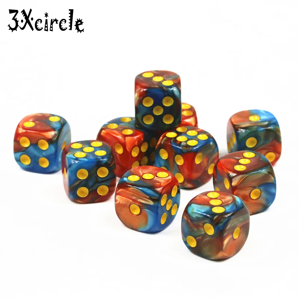 Высокое качество игральные кости 12 мм 10 шт./компл. D6 для азартных игр кубики