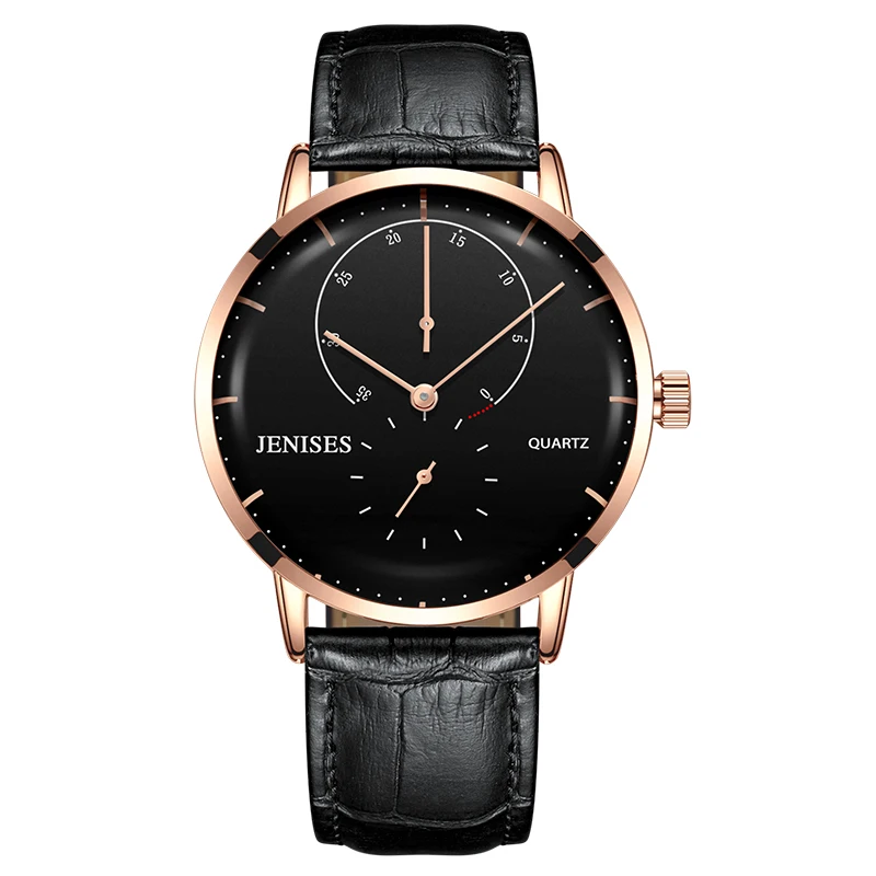 Leather-Gold-black TEENRAM спортивные часы для мужчин s наручные часы Роскошные тяжелый oclock стальной Чехол Кожаный ремешок Бизнес reloj hombre бизнес - Цвет: Leather-Gold-black