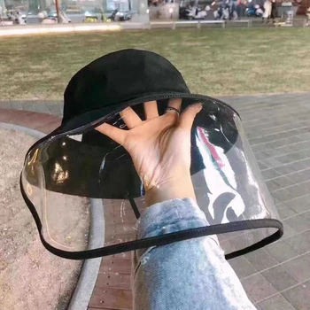 

New Anti-fog Saliva Face Masks Windproof Fisherman Hat Removable Protection Cap Protective Face Shield Foldable Transparent Mask